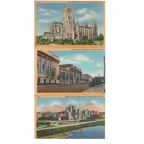New York City 11 Vintage Postcards Color Places Scenes Attractions - Picture 4 of 7